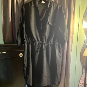Merona Black Long Sleeve Dress with Drawstring